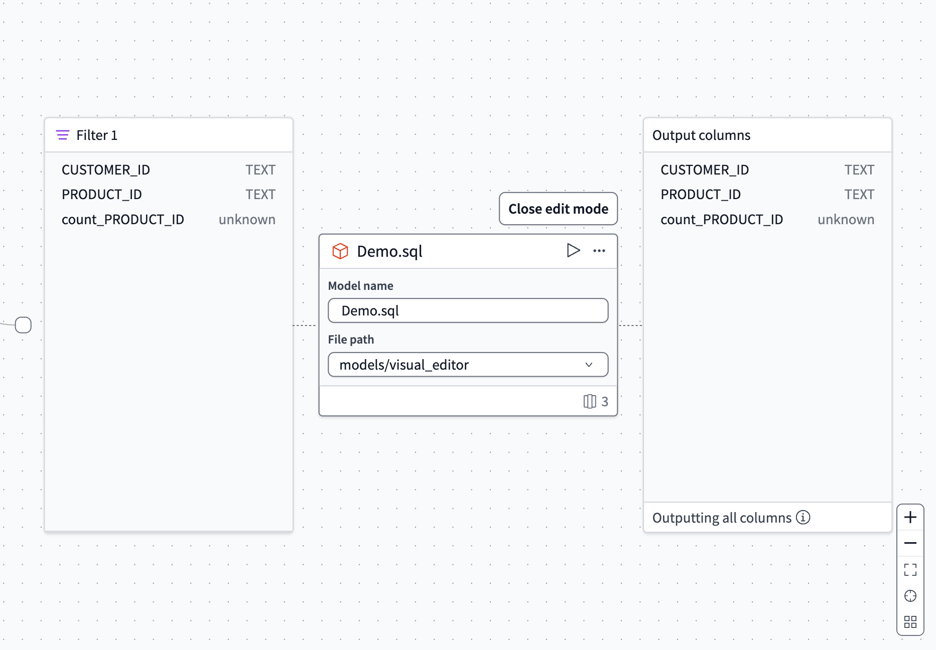 The output model configures your final model's name and location.